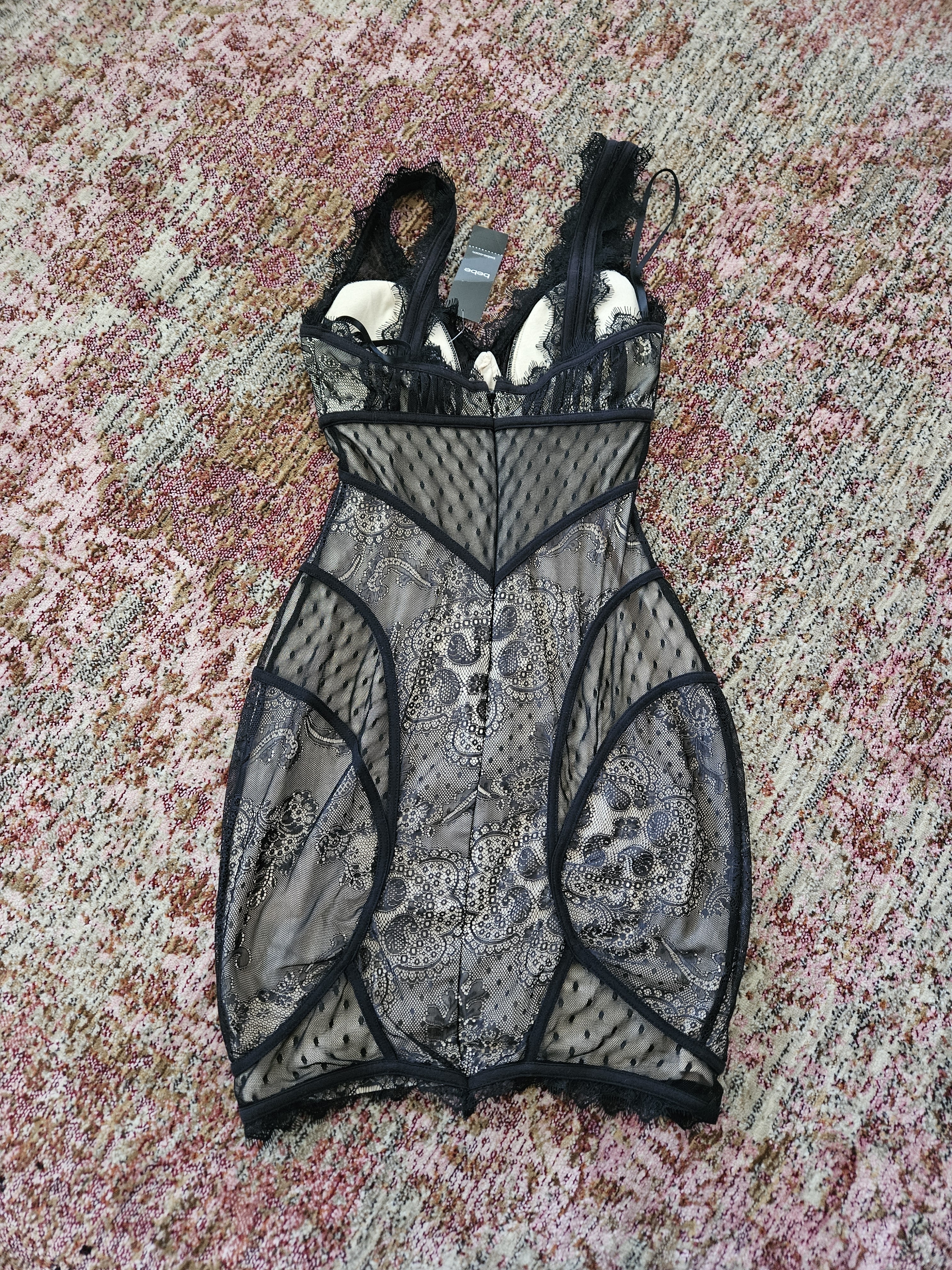 Nwt Bebe Black Lace V-Neck Dress — image 3 of 7